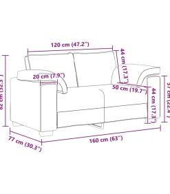 Loveseat bank 120 cm fluweel zwart