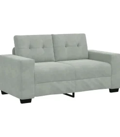 Loveseat bank 120 cm fluweel lichtgrijs