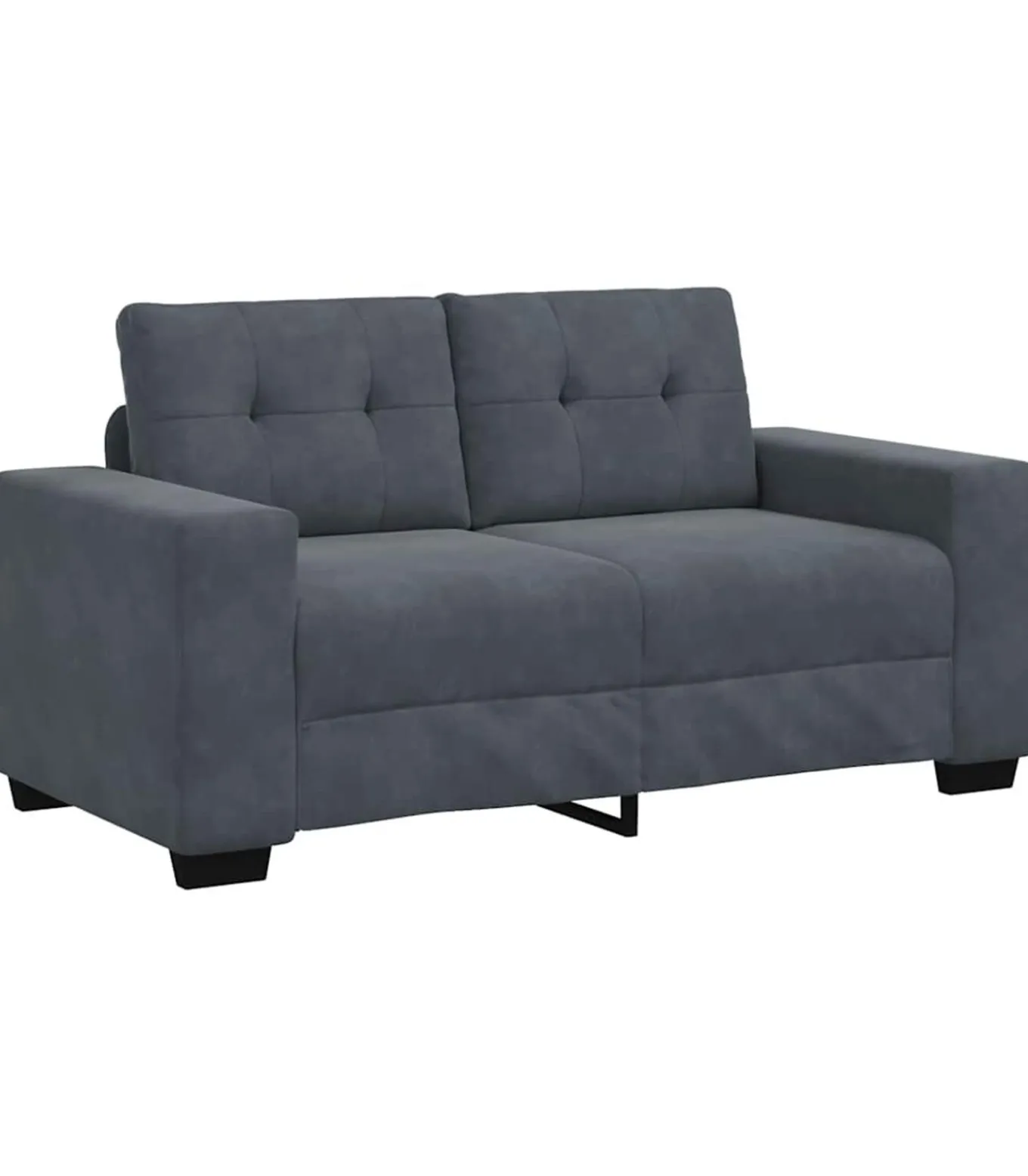 Loveseat bank 120 cm fluweel donkergrijs