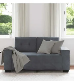 Loveseat bank 120 cm fluweel donkergrijs