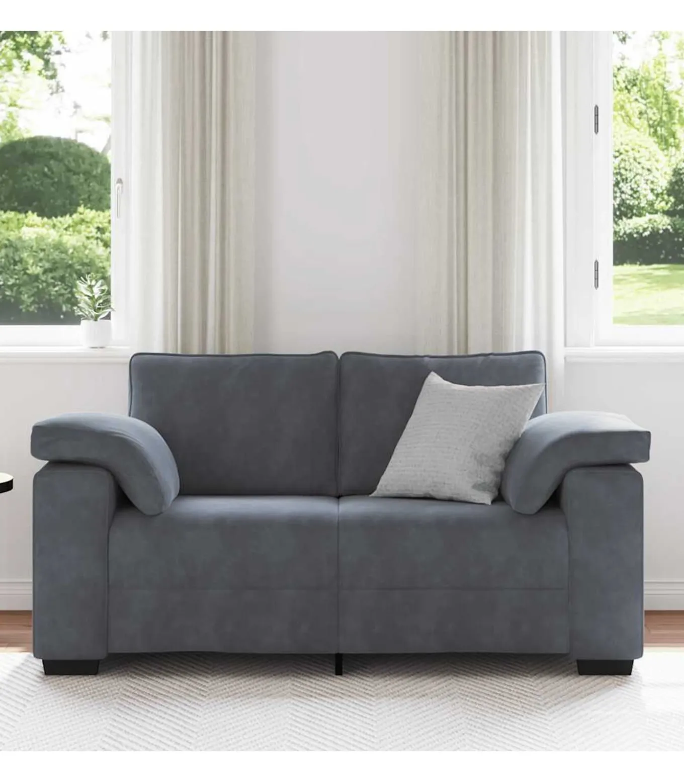 Loveseat bank 120 cm fluweel donkergrijs