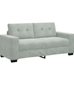 Loveseat bank 140 cm fluweel lichtgrijs