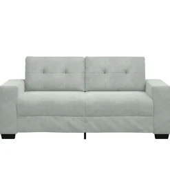 Loveseat bank 140 cm fluweel lichtgrijs