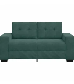 Loveseat met kussen Donkergroen Fluweel