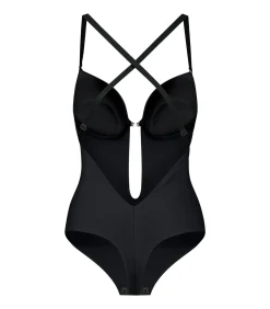 Low Back Sensuele Bodysuit | Zwart Xl