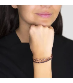 MAMIE roze letterdraad armband met boodschap