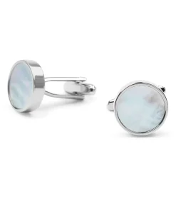 Manchetknoop Cirkel Blauw Zilver