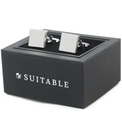 Manchetknoop Vierkant Glad Zilver