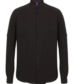 MANDARIN COLLAR - Shirt - Zwart