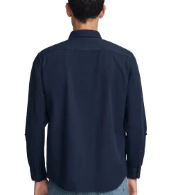 Marineblauw hemd met regular fit en Polo Club-logo