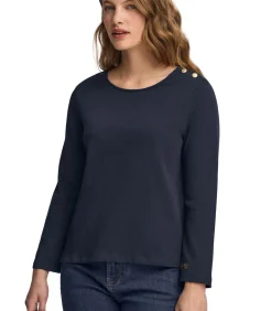 Marineblauw T-shirt Ulan met nautisch Polo Club-logo