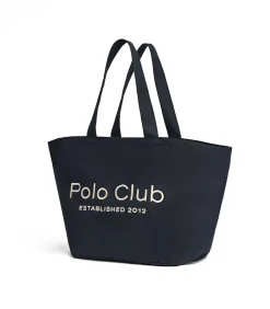 Marineblauwe shopper bag Sloane met Polo Club-opdruk Established 2012