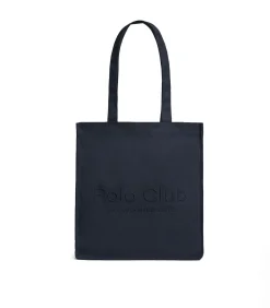 Marineblauwe tote bag Sloane met Polo Club-opdruk Established 2012