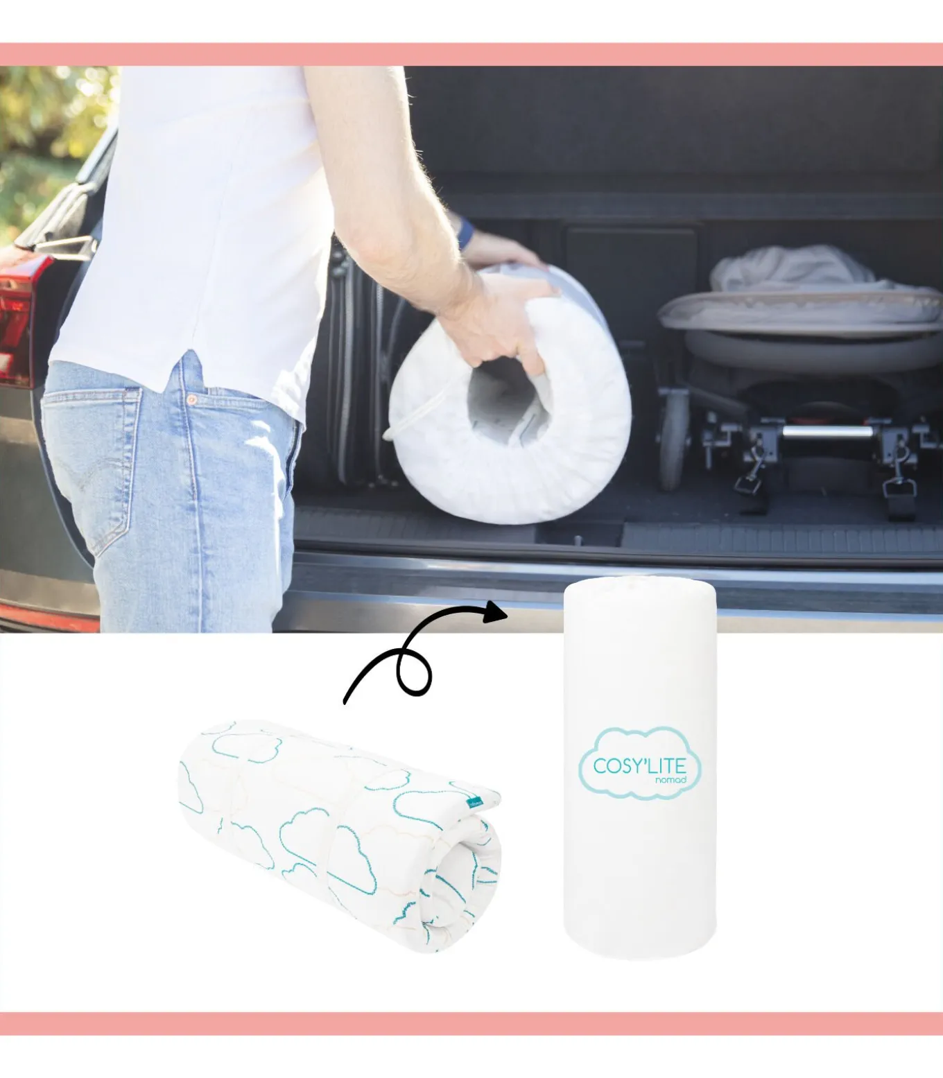 Matras voor reiswieg Eco-ontworpen | COSY'LITE Nomad 60 x 120 cm