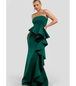 Maxi-jurk “Boobtube Peplum Waterfall Frill Maxi Dress”