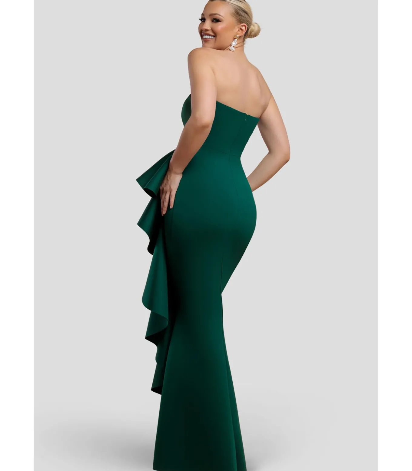 Maxi-jurk “Boobtube Peplum Waterfall Frill Maxi Dress”