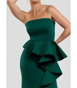 Maxi-jurk “Boobtube Peplum Waterfall Frill Maxi Dress”