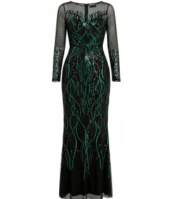 Maxi-jurk “Long Sleeve Sequin Flame Maxi”