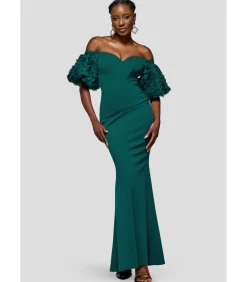 Maxi-jurk “Off The Shoulder 3D Puffed Sleeve Sweetheart Maxi Dress”