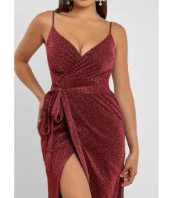 Maxi-jurk “Wrap Style Spaghetti Strap Maxi With Split”