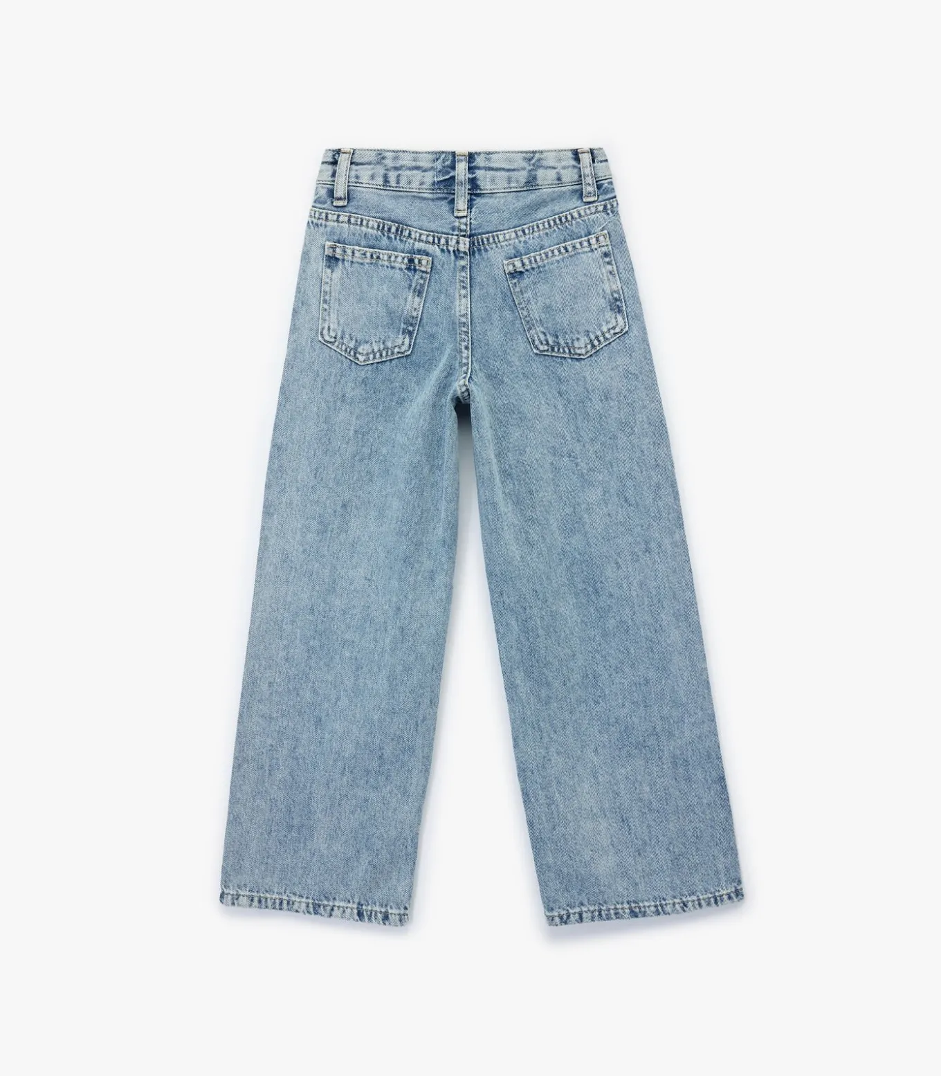 Meisjes Spijkerbroek Brede Pijpen Katoen Studs