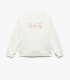 Meisjes Sweatshirt Ronde Hals Lange Mouwen Fijn Geborduurd