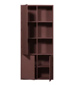 Merel opbergkast - Grenen - Bordeauxrood - 100x200x44