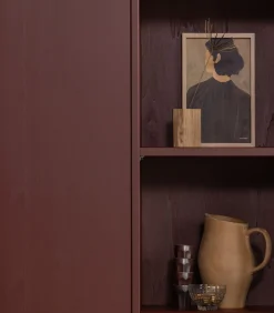 Merel opbergkast - Grenen - Bordeauxrood - 100x200x44