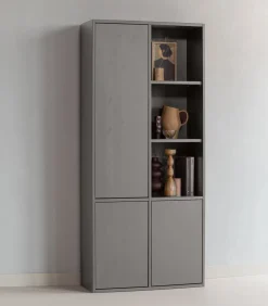 Merel opbergkast - Grenen - Warmgrijs - 100x200x44