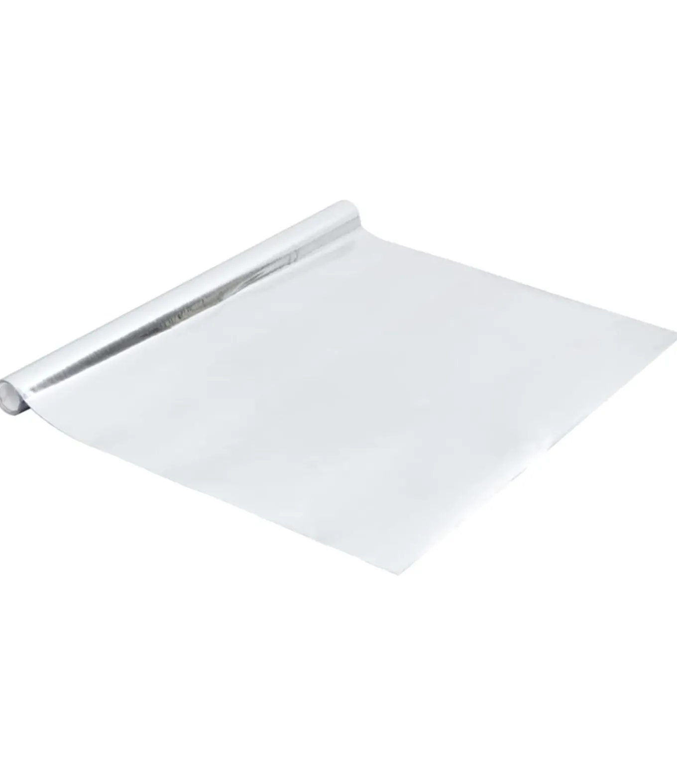 Meubelfolie zelfklevend 500x90 cm PVC hoogglans zilverkleurig