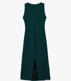 Midi-jurk Drapeerdetails Kreeftstof Mouwloos