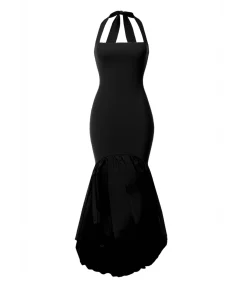 Midi-jurk “Halter Neck Puff Hem Mermaid Midaxi Dress”