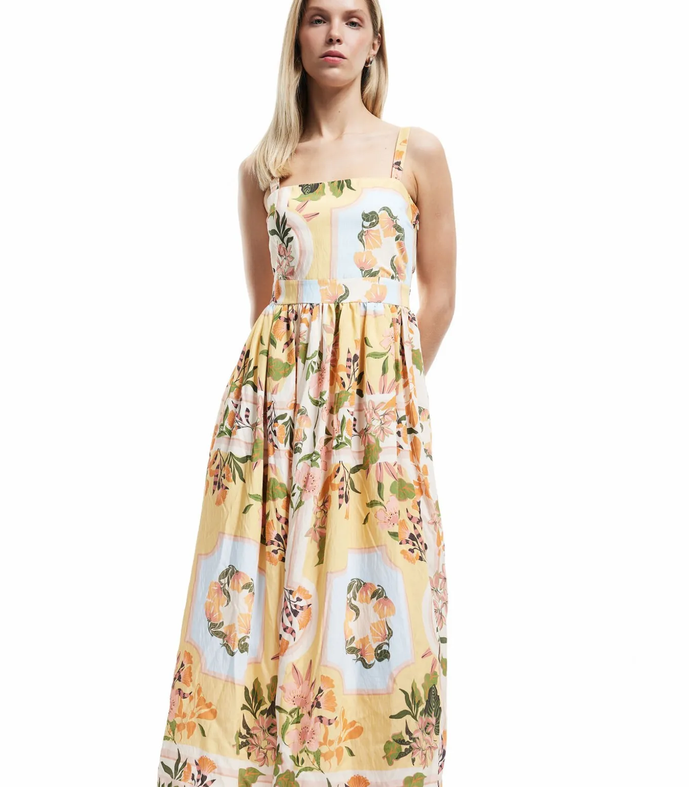 Midi-jurk Vrouwen Bloemenprint Zomer