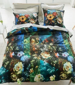 Minakari Cobalt - Dekbedovertrek in katoen satijn met print