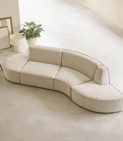 Modulaire Dario 4-zitsbank in beige stof