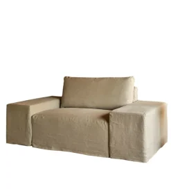 Modulaire fauteuil in natuurlijk linnen, 1-zit