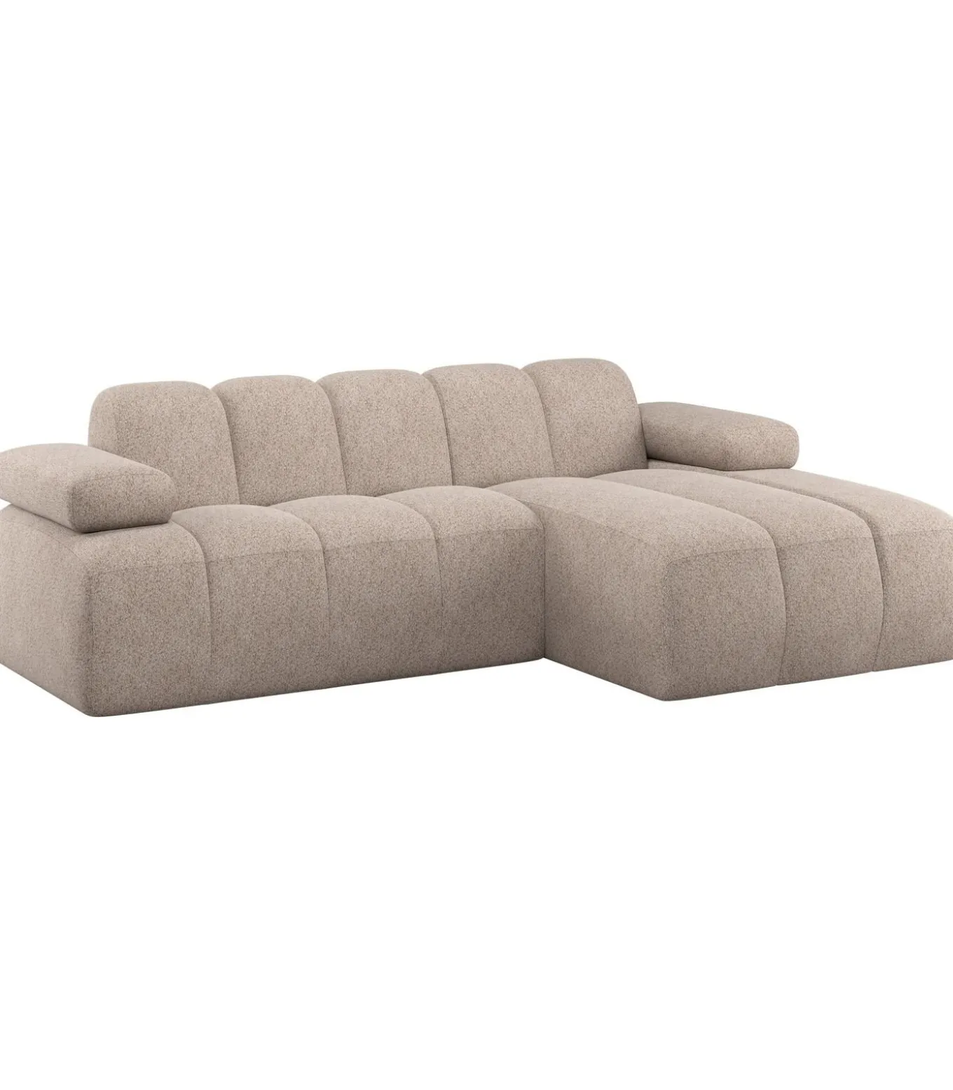 Mojo Chaise Longue Bank Rechts - Wollig - Donkerzand