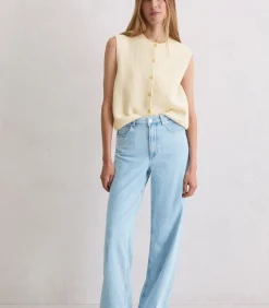 Mouwloos gebreid gilet slim