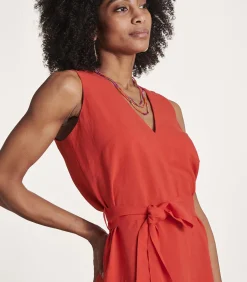 Mouwloos rood broekpak