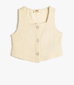 Mouwloos Vierkante kraag Blouse