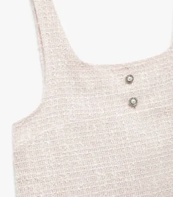 Mouwloze Meisjes Jurk met Knopdetail