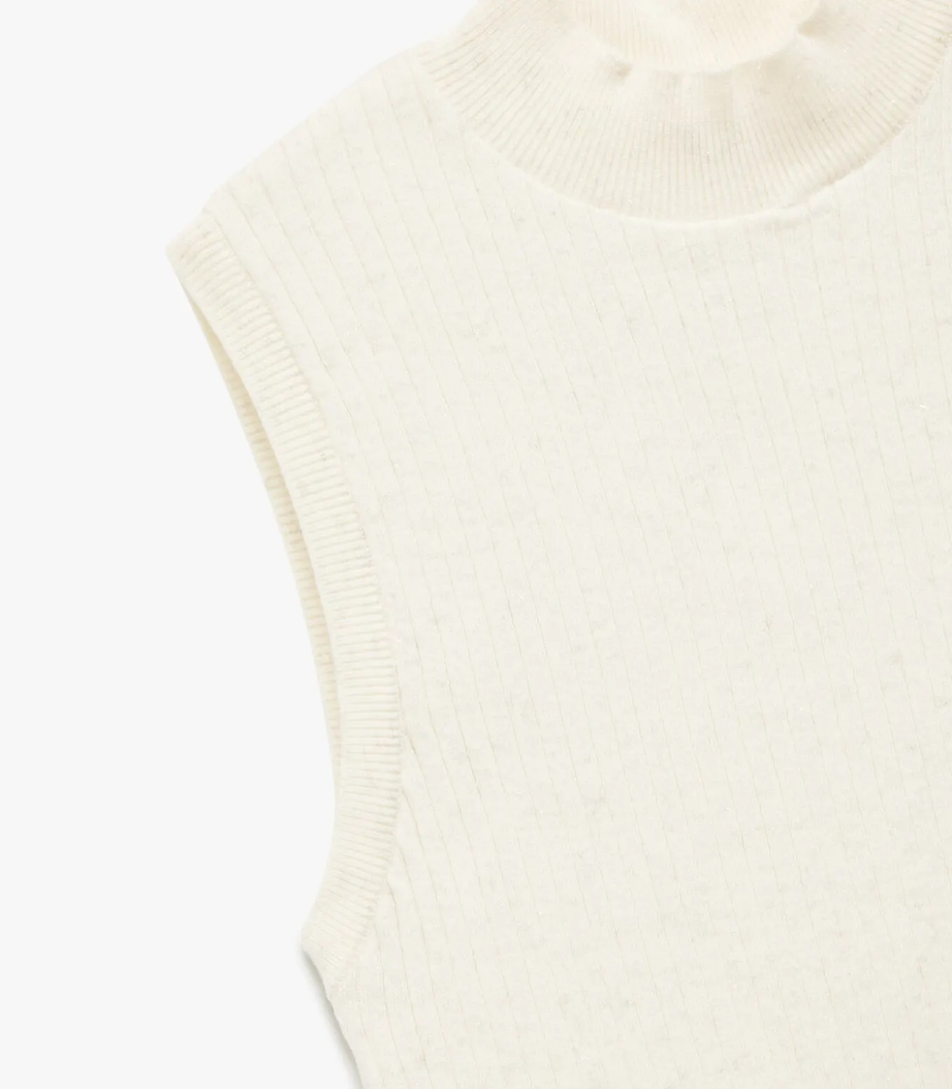 Mouwloze Trui Met Schittering En Hoge Kraag