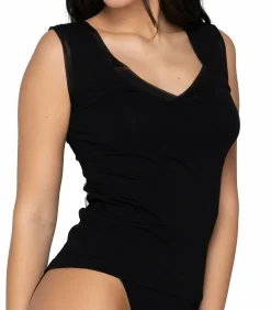 Mouwloze V-hals top Cotton Touch