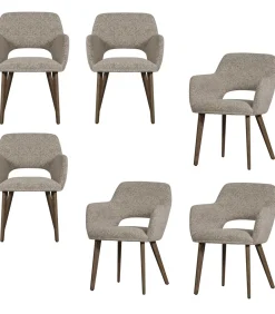 Murat Eetkamerstoelen Houten Bruine Poot - Naturel - Set van 6