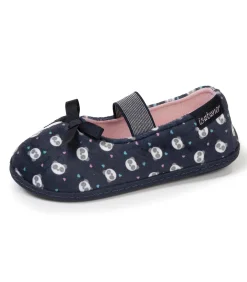 Navy panda pantoffels voor kinderen