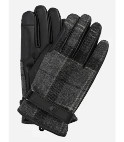 Newbrough tartan gloves - black grey
