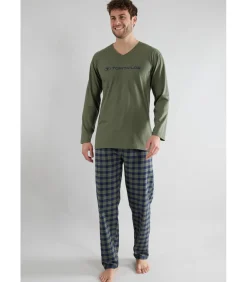 Night Wear Heren Pyjama Groen