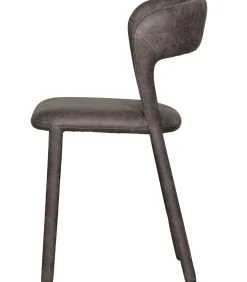 Noble Eetkamerstoelen - Leerlook - Zwart/Grijs - Set van 6