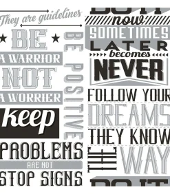 Noordwand Behang Friends & Coffee Words and Letters zwart en wit