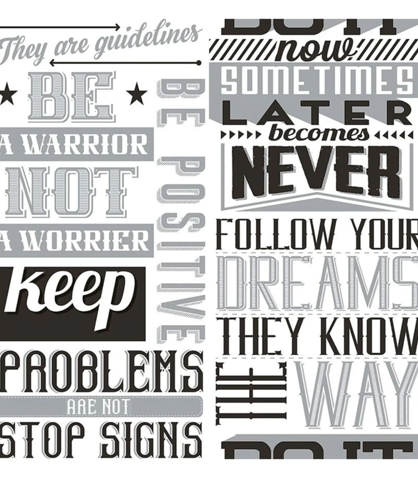 Noordwand Behang Friends & Coffee Words and Letters zwart en wit